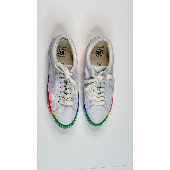 Converse Golf le Fleur Rainbow Low Top Sneakers Size Men 10 - Women 12 - Picture 2 of 13